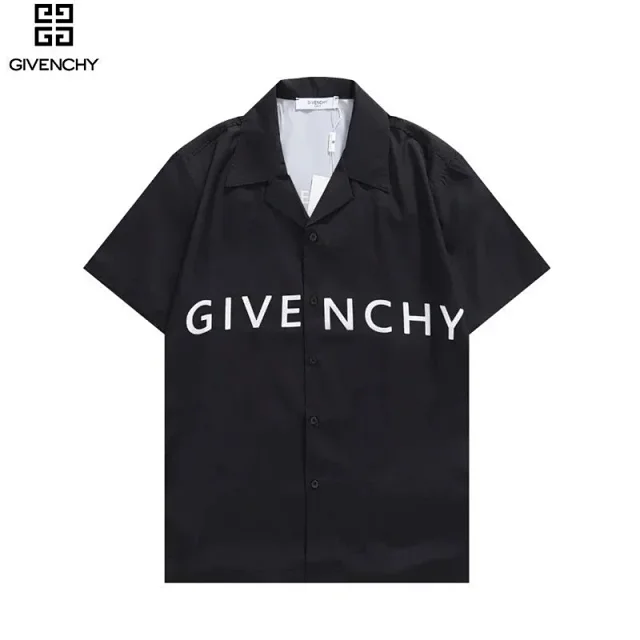Givenchy Shirts Short-Sleeve Logo Print Button-Up Shirt product detail image 4