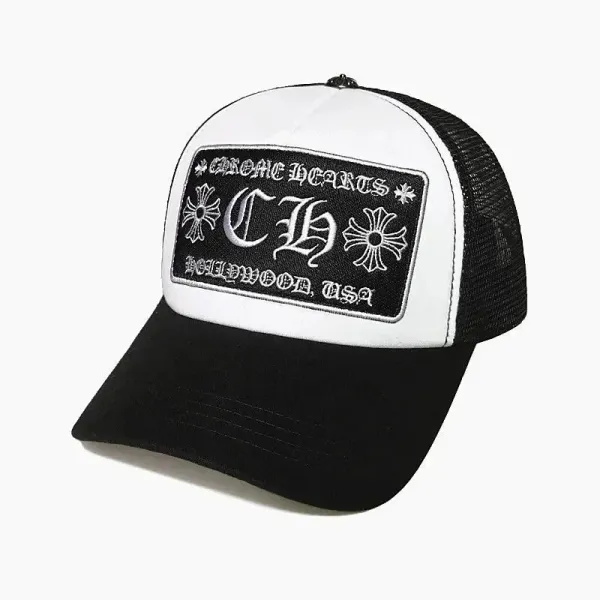 Chrome Hearts CH Logo Patch Trucker Cap Black/White - 1