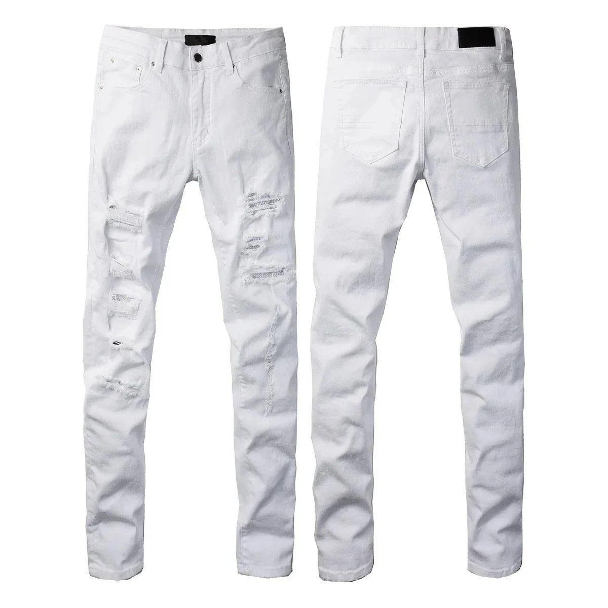 Unbranded Jeans Distressed Slim-Fit — 625