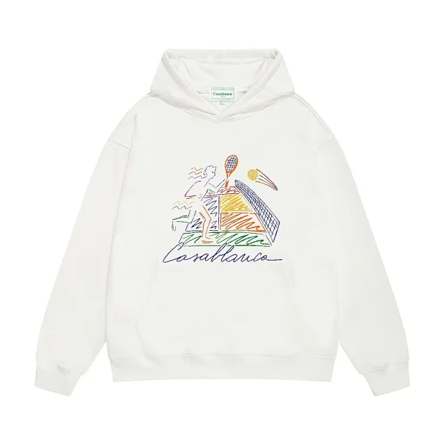 Casablanca Hoodies & Sweatshirts Graphic-print pullover hoodie with kangaroo pocket product detail image 7