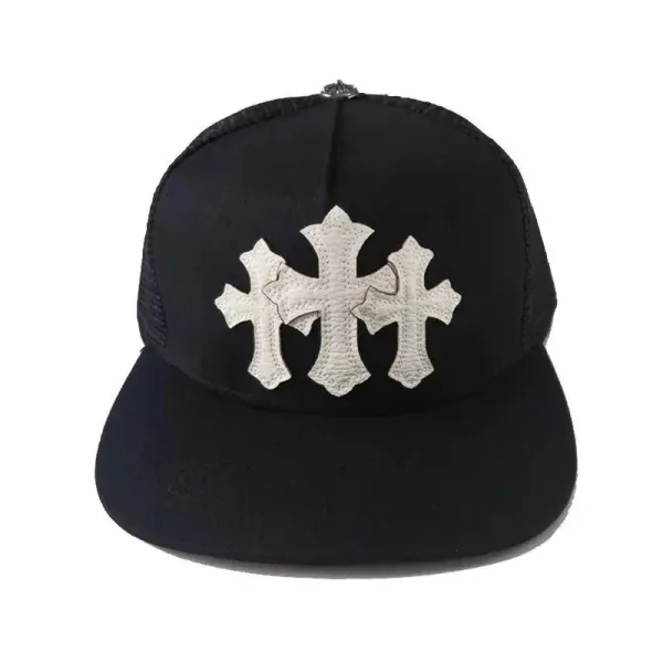 Chrome Hearts Triple Cross Black Mesh Baseball Cap - 1