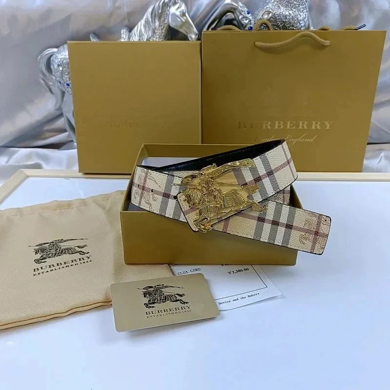 Burberry Belts Check-pattern belt with TB monogram buckle image 7