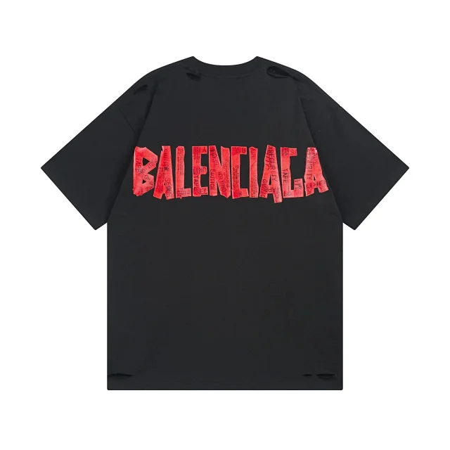 Balenciaga T-Shirts Oversized logo graphic T-shirt product detail image 9