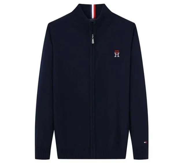 Tommy Hilfiger Knitwear Embroidered logo crew-neck and full-zip knit sweaters product detail image 4