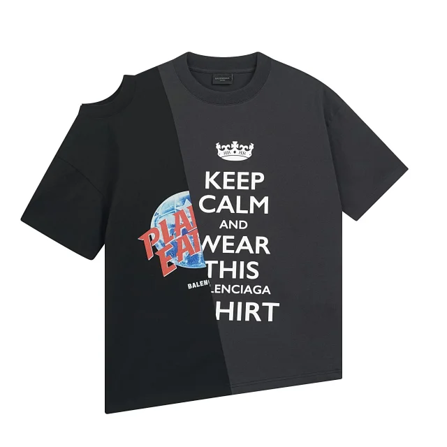 Balenciaga T-Shirts Oversized logo graphic T-shirt product detail image 4