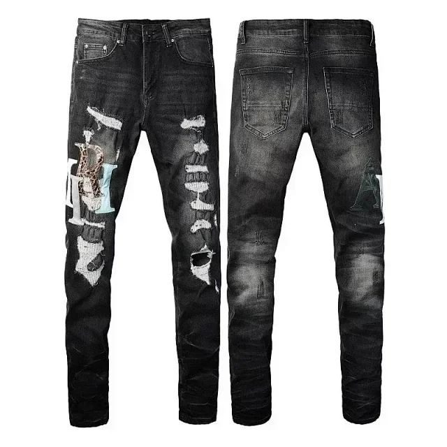 AMIRI Jeans Distressed graphic-print product detail image 4