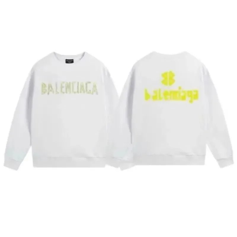 Balenciaga Logo Print White Hoodie