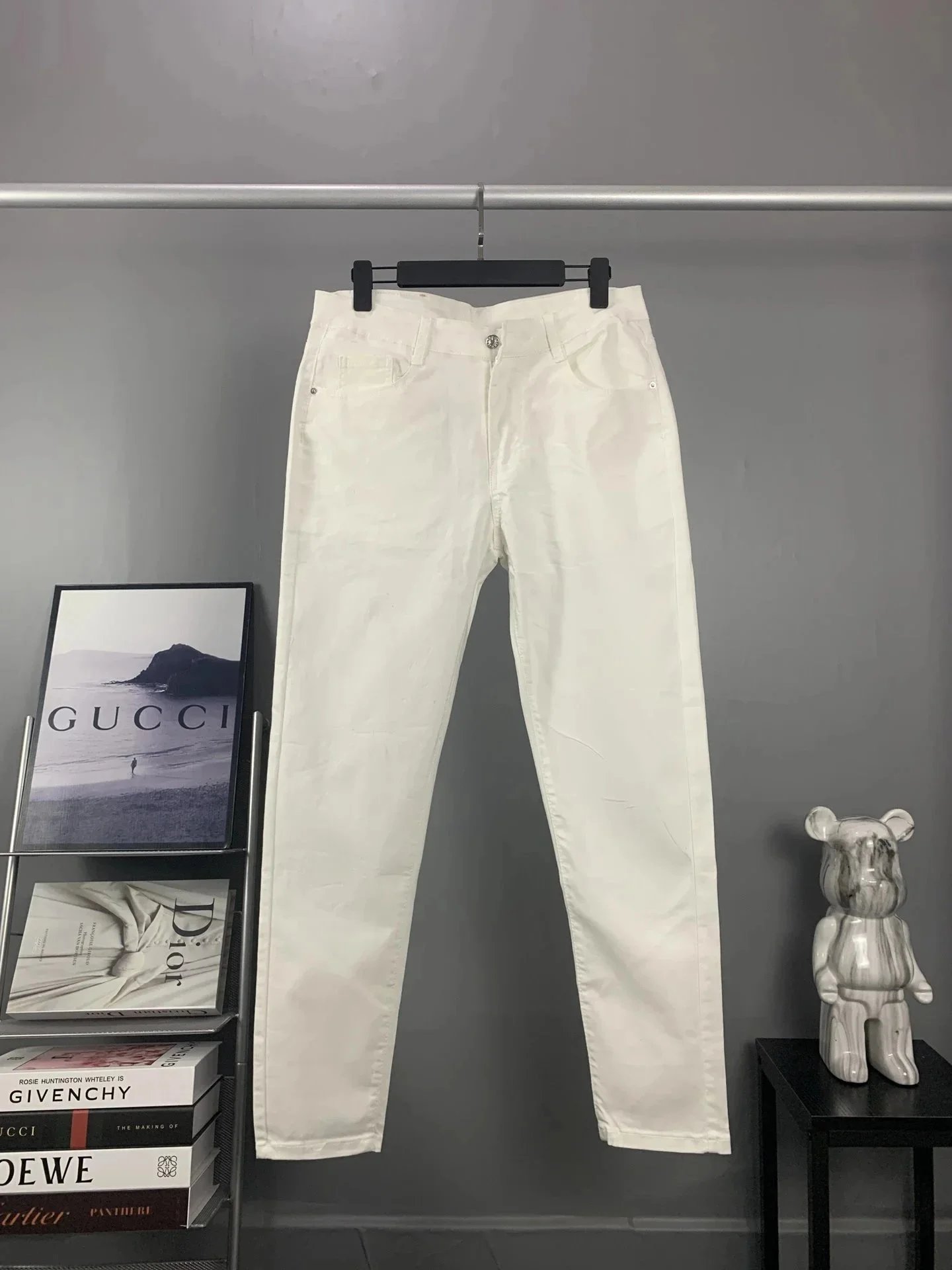 Prada Triangle Logo White Cotton Pants - 3