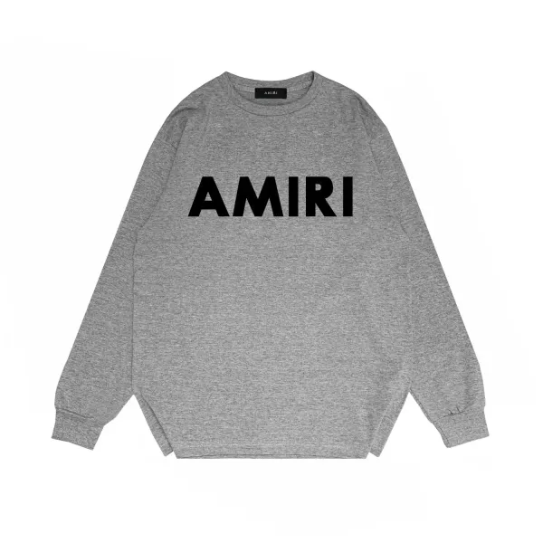 Amiri Bold Logo Heather Gray Sweatshirt - 1