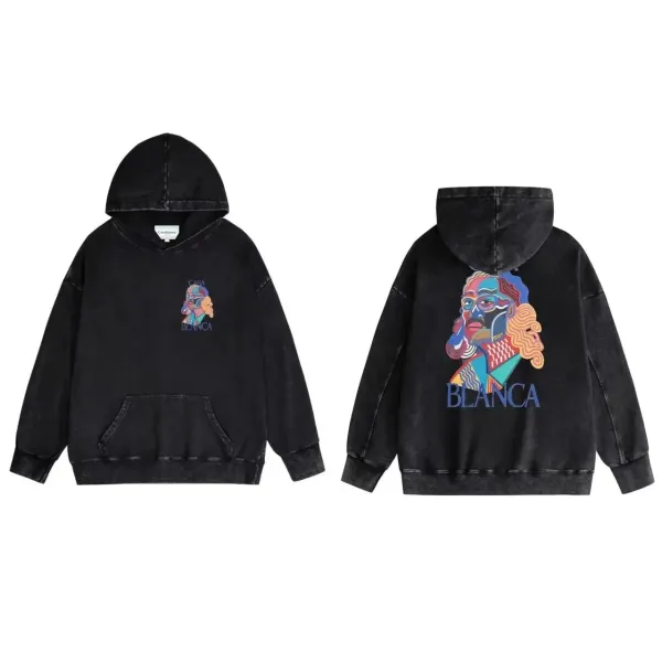 Casa Blanca x Artist Collaboration Distressed Denim Hoodie Black - 1