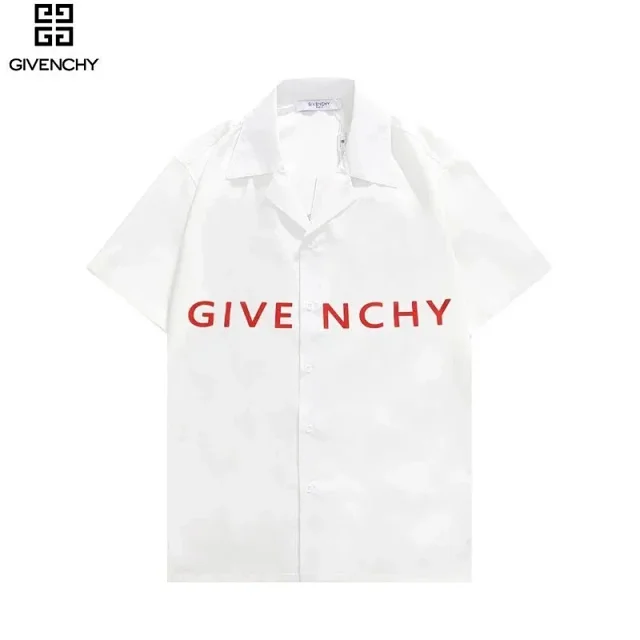 Givenchy Shirts Short-Sleeve Logo Print Button-Up Shirt product detail image 3