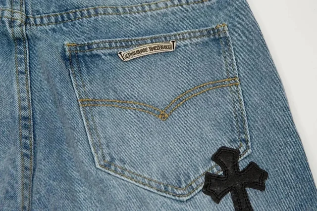 Unbranded Jeans Straight-leg with cross patches and graphic print product detail image 5