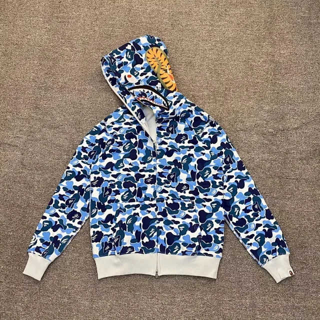 A BATHING APE Hoodies & Sweatshirts Shark Full Zip Hoodie with Camo Print product detail image 3