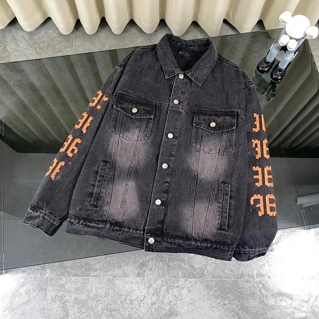 Balenciaga Jackets Assorted graphic and distressed denim product detail image 8