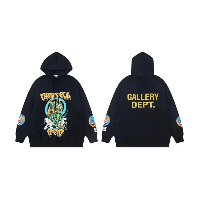 Gallery Dept. Hoodies & Sweatshirts Logo-print pullover hoodie with kangaroo pocket product detail image 7