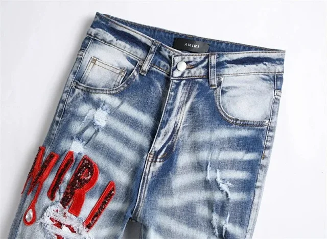 AMIRI Jeans Distressed embroidered skinny product detail image 6