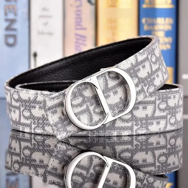 Dior Belts Oblique jacquard belt with CD buckle product detail image 10