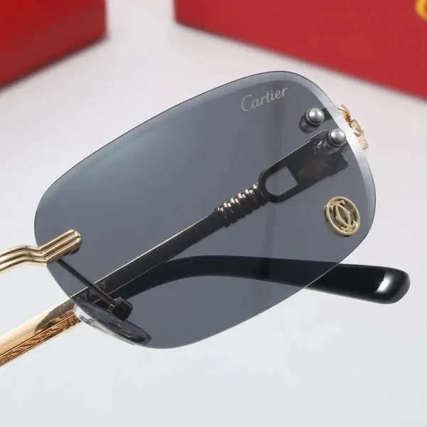 Cartier Santos de Cartier Sunglasses Blue Gradient Gold-Tone Frame - 4