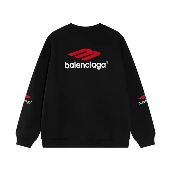 Balenciaga Logo Print Black Hoodie - 1