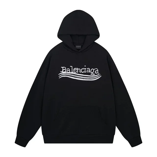 Balenciaga Hoodies & Sweatshirts Pullover hoodie with graphic logo print and kangaroo pocket product detail image 1
