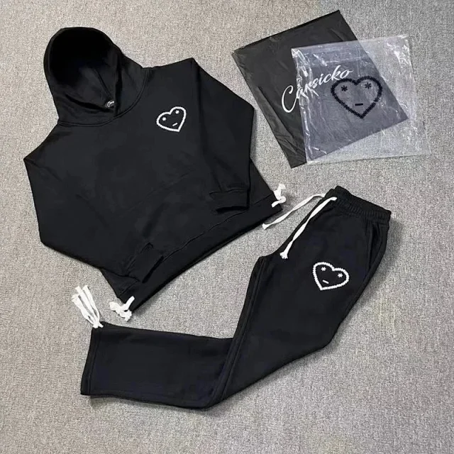 Carsicko Tracksuits Heart graphic hoodie and jogger set with drawstring details product detail image 3