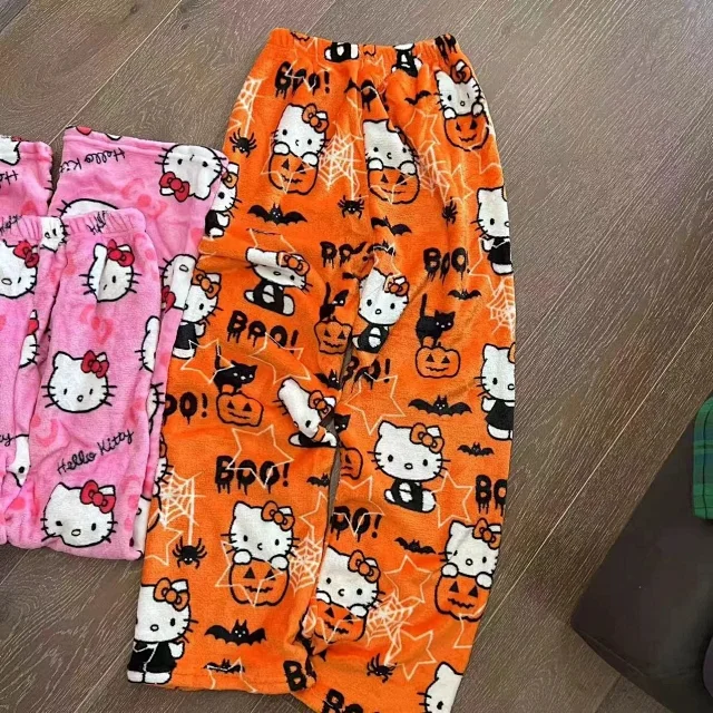 Hello Kitty Trousers Cartoon-print fleece lounge product detail image 10