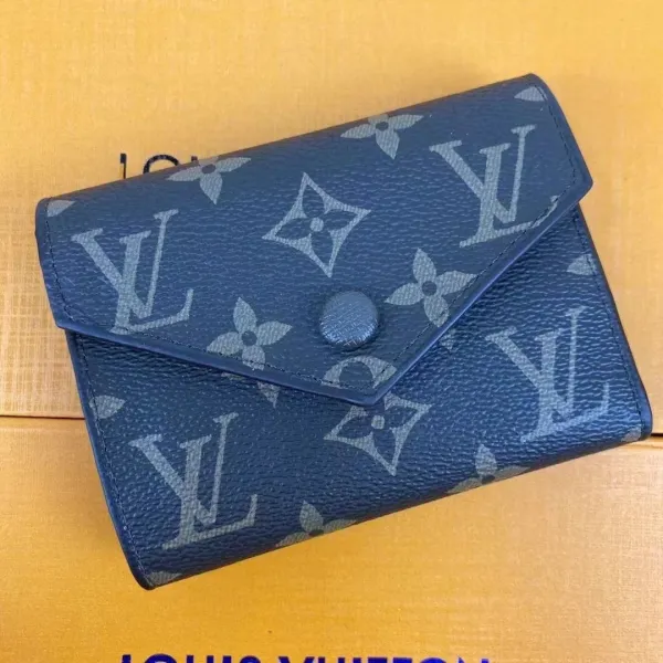 Louis Vuitton Monogram Eclipse Blue Short Wallet - 1