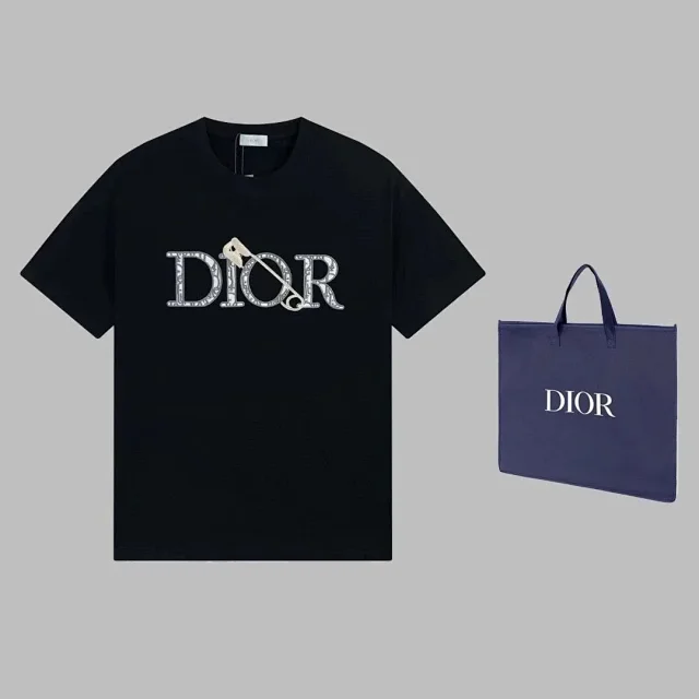 Dior T-Shirts Short-Sleeve Pin Embellished Logo T-Shirt product detail image 1