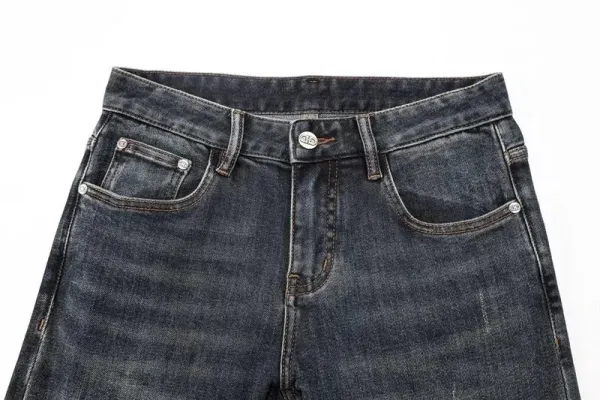 Versace White Greek Key Detail Slim Fit Jeans - 3