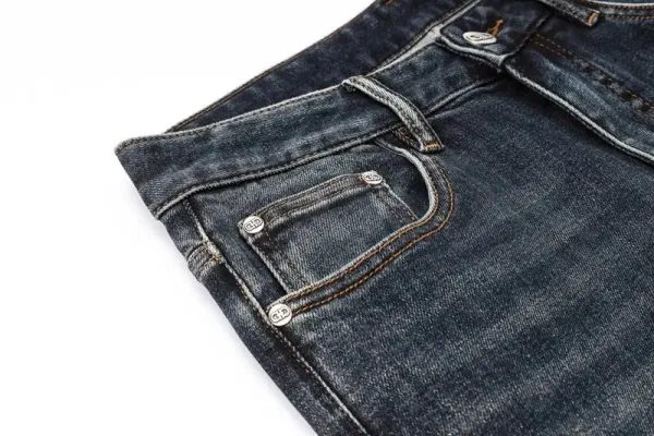 Versace White Greek Key Detail Slim Fit Jeans - 11