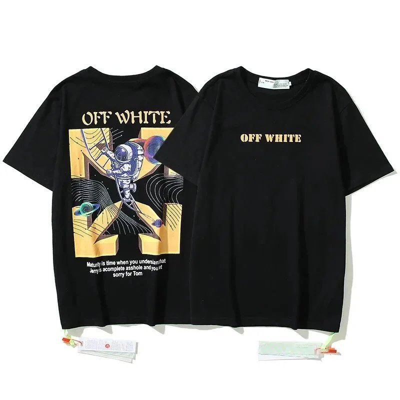 Off-White T-Shirts Short-Sleeve Graphic Arrow Print — 1403 black