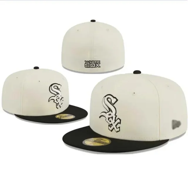 New Era Hats 59FIFTY-style flat-brim fitted baseball caps with embroidered team logos product detail image 7