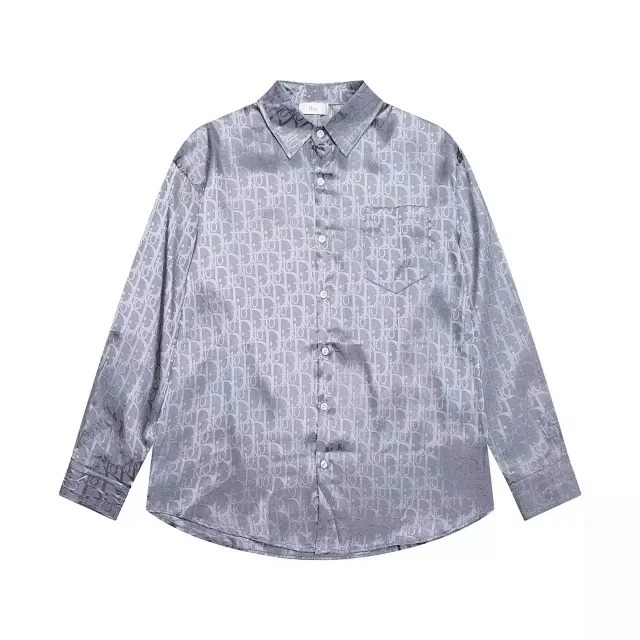 Dior Shirts Oblique jacquard long-sleeve button-up shirt product detail image 5