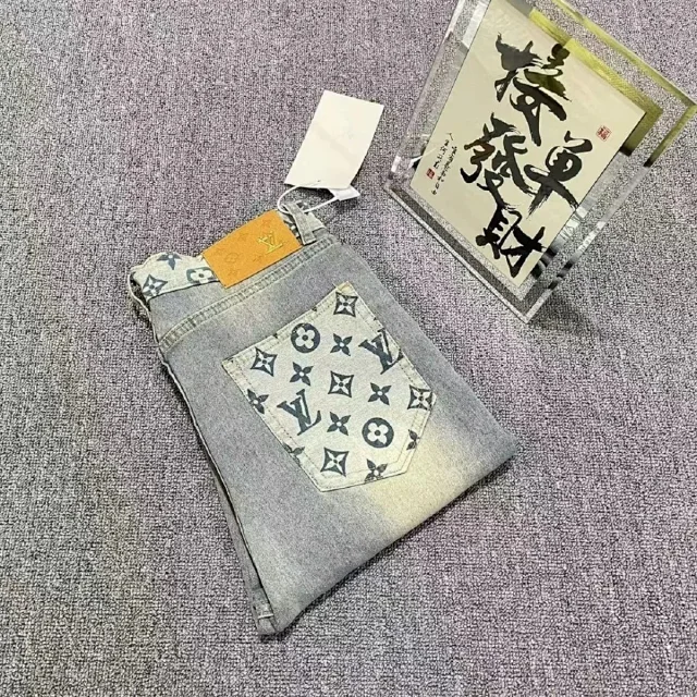Louis Vuitton Jeans Faded denim with logo-print details product detail image 6