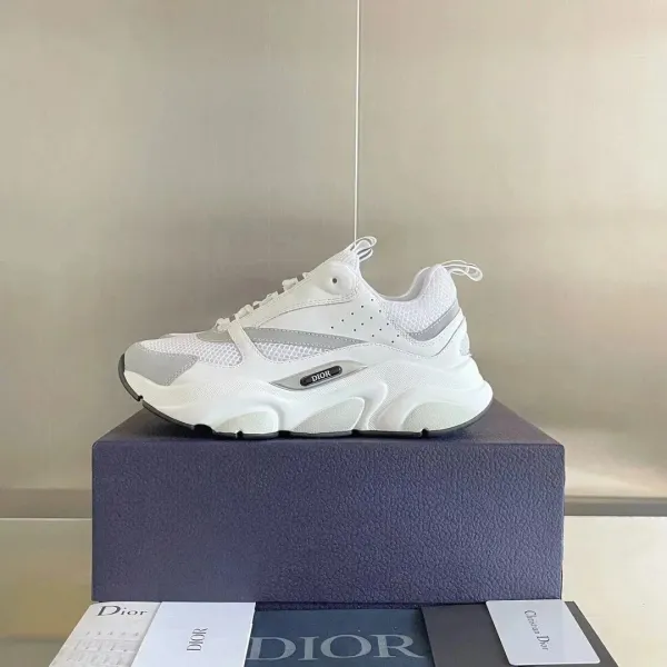 Dior B23 Low White Orange Gray Chunky Sneakers - 7