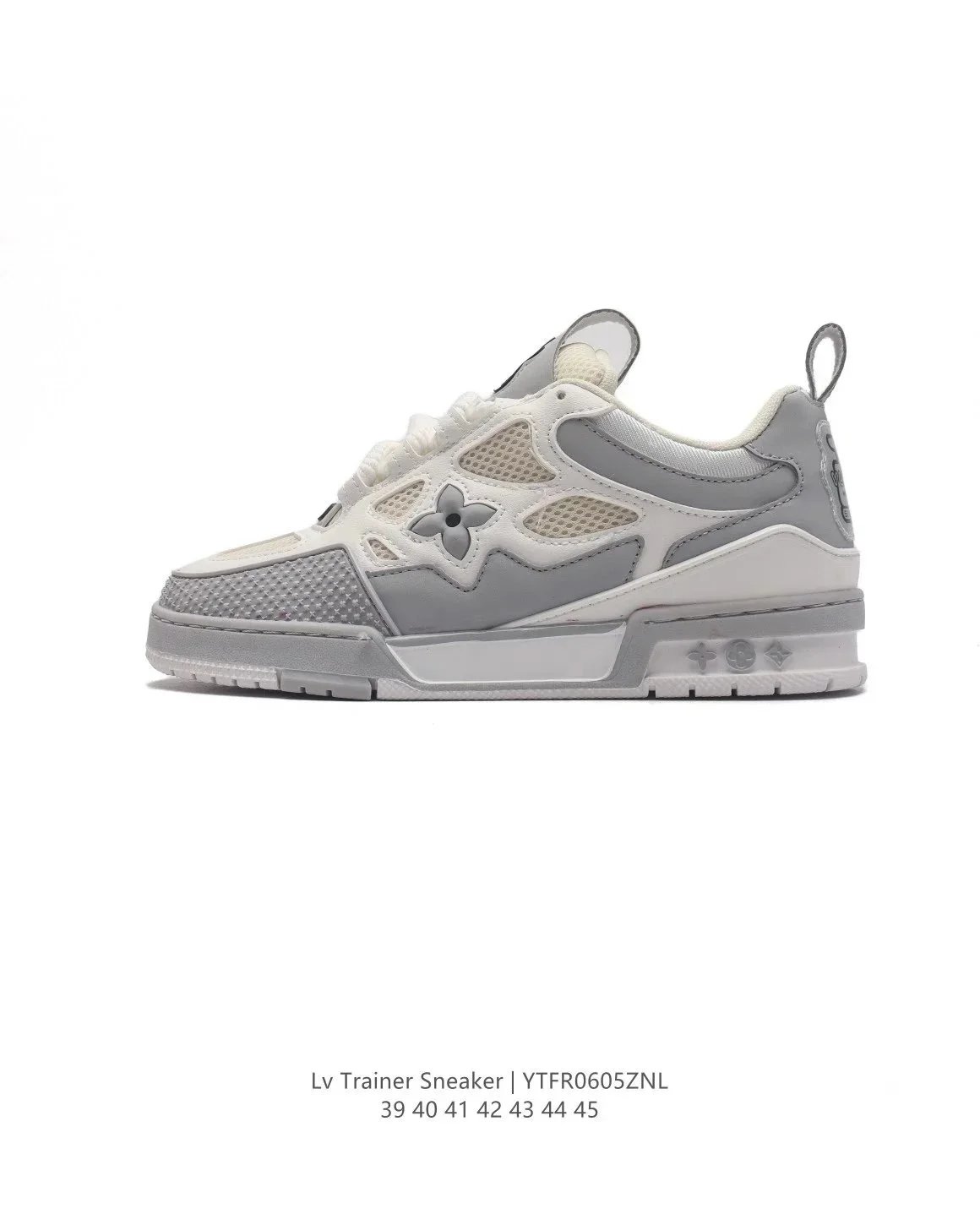 Louis Vuitton Trainer Sneaker White Gray Mesh Sneakers