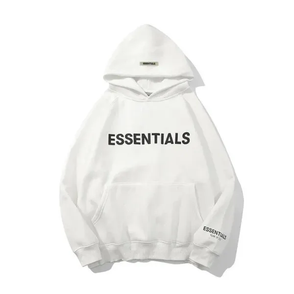 Fear of God Essentials Logo Hoodie White - 1