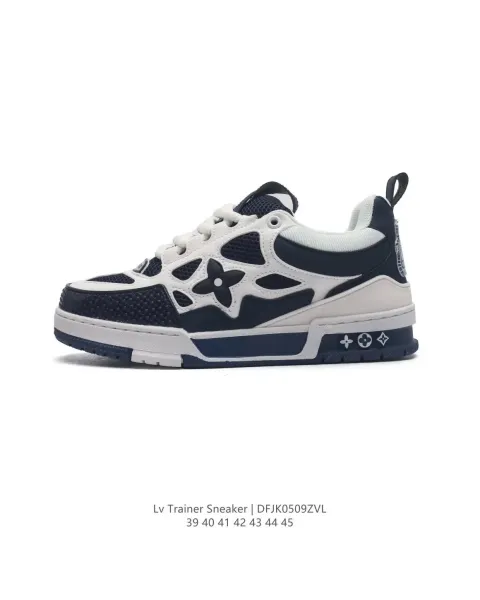 Louis Vuitton Trainer Sneaker Navy and White Sneakers - 1