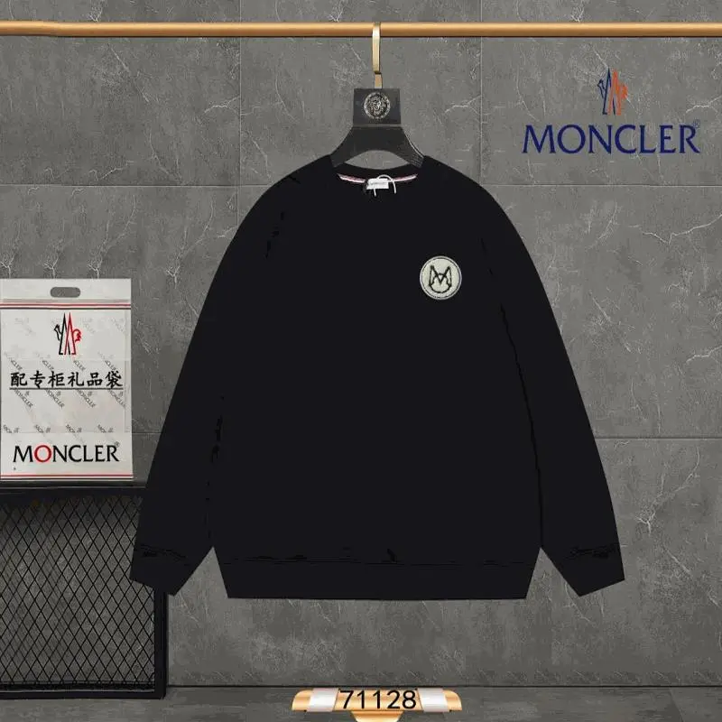 Moncler Black Sweatshirt with Logo Patch - Luxury 