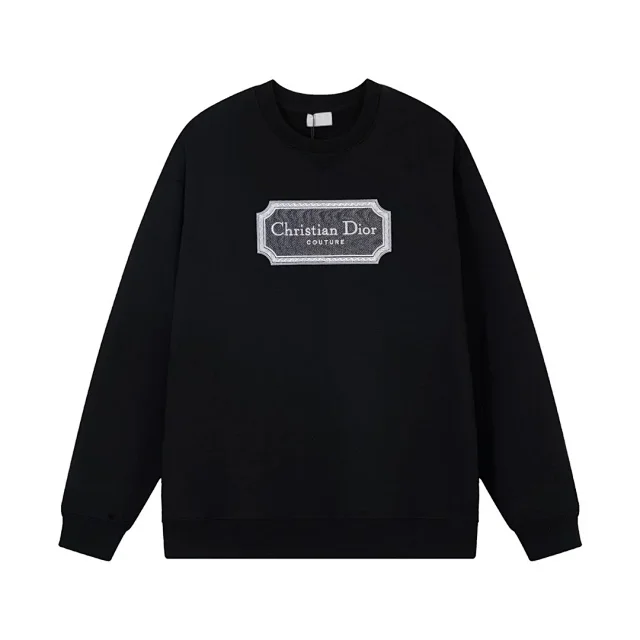 Dior Knitwear Crewneck sweater with Oblique shoulder stripes product detail image 6