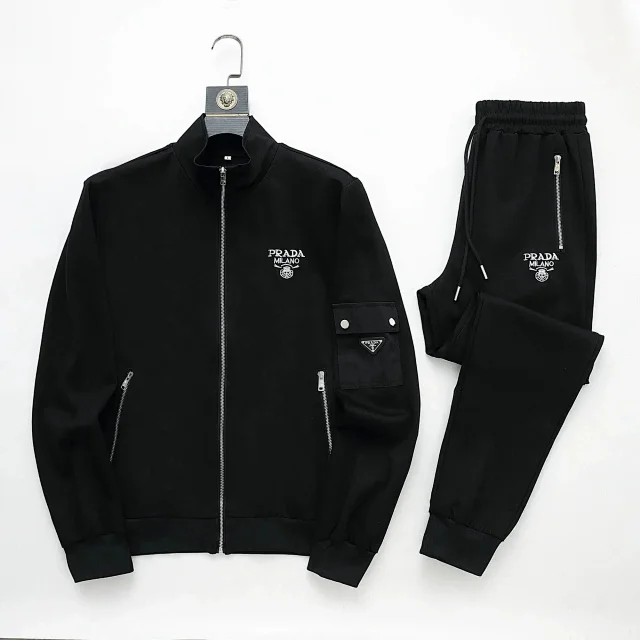 Prada Matching Sets Zip-Up Track Jacket and Joggers Set product detail image 6
