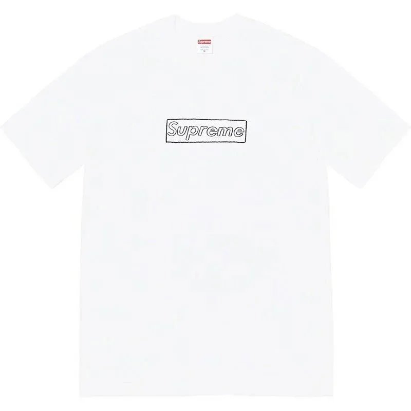 Supreme T-Shirts Short-Sleeve Graphic Print T-Shirt — B292 Chalk White