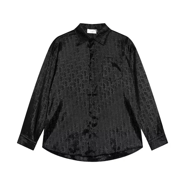 Dior Shirts Oblique jacquard long-sleeve button-up shirt product detail image 2