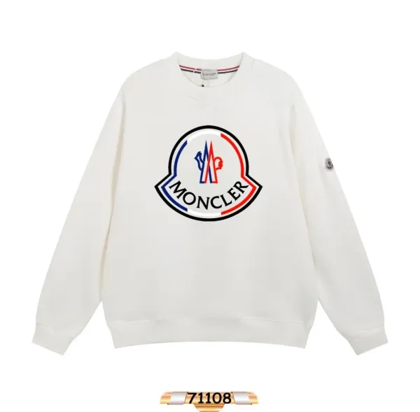Moncler Logo Print Crewneck Sweatshirt White - 1