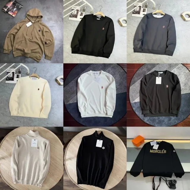 Moncler Hoodies & Sweatshirts Crewneck sweatshirt with embroidered chest logo product detail image 1