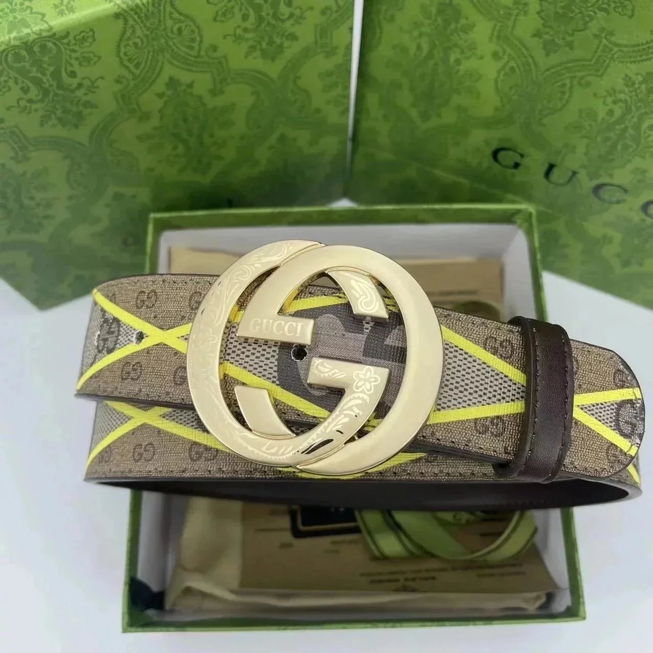 Burberry Belts Check Pattern Belt with B Monogram Buckle — 18