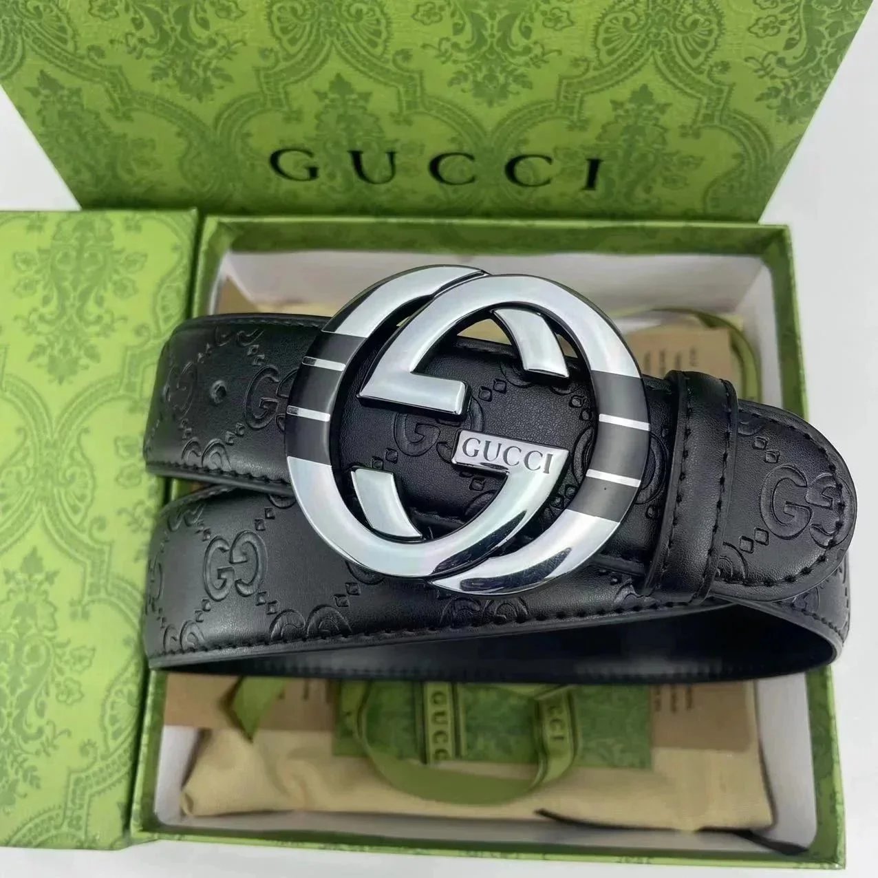 Burberry Belts Check Pattern Belt with B Monogram Buckle — 24