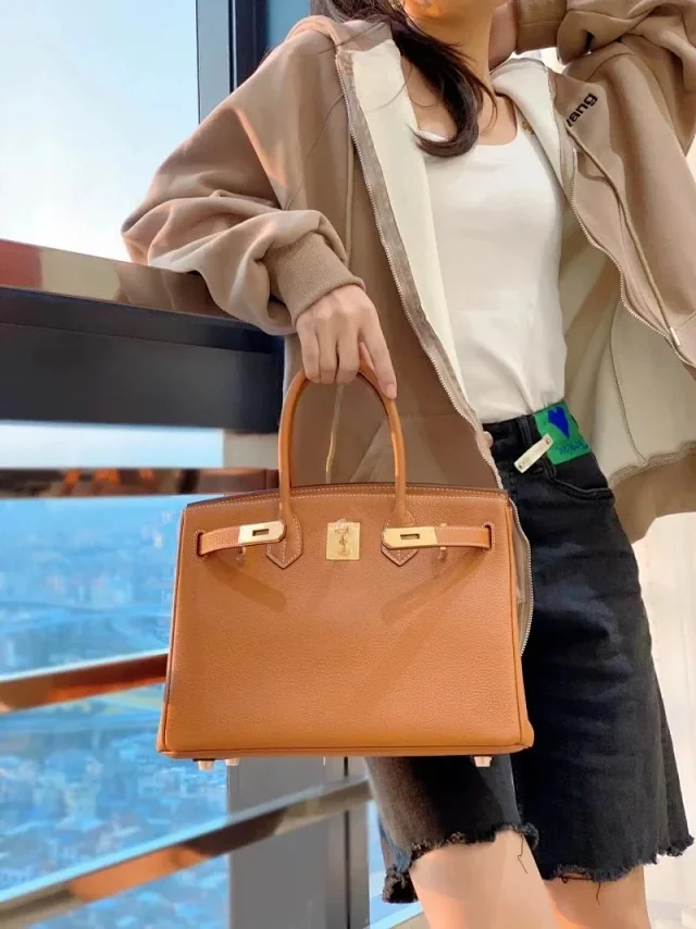Unbranded Handbags Top-Handle Flap Handbag with Turn-Lock Strap Detail product detail image 9