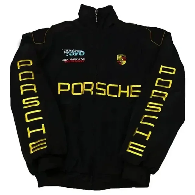 Ferrari Jackets Embroidered racing-logo zip-up bomber jacket product detail image 7
