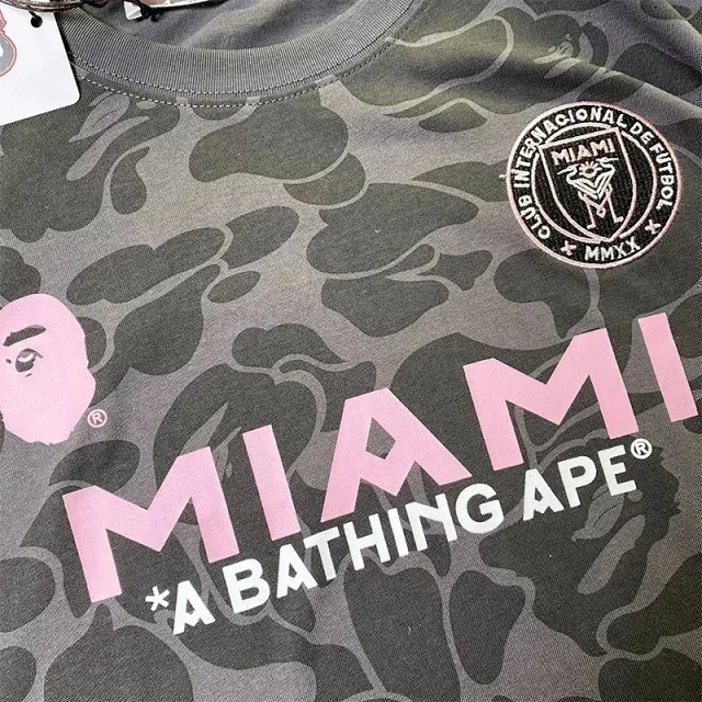 A BATHING APE T-Shirts Inter Miami camouflage graphic short-sleeve T-shirt product detail image 9
